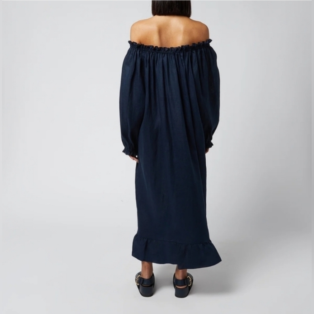 Sleeper 100% linen navy lounge dress - Picture 7 of 13